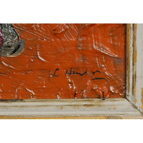 2473 - Still life flowers and vases, European school oil on board, framed, 75cm x 50cm.