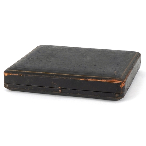 40 - D George Collins, a set of Victorian silver teaspoons and cutlery housed in a velvet and silk lined ... 