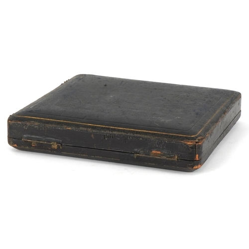 40 - D George Collins, a set of Victorian silver teaspoons and cutlery housed in a velvet and silk lined ... 