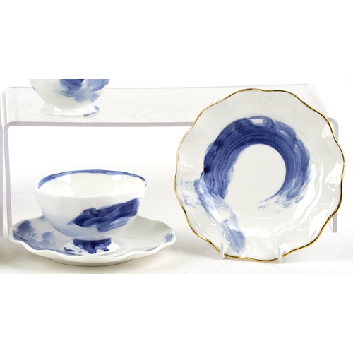 647 - A Royal Crown Derby fine bone china 'tea for two' set comprising teapot, cream jug, cups and saucers... 