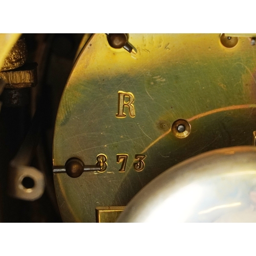 126 - A 19th century ormolu and white marble mantle clock with Sèvres style porcelain panels, the circular... 