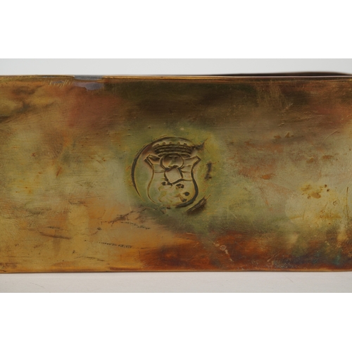 524 - An 18th century Dutch brass and copper tobacco box, the top decorated with a windmill and buildings,... 