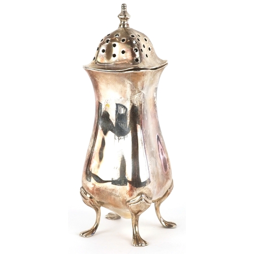 55 - Boardman, Glossop & Co. Ltd., a late Victorian silver caster raised on four paw feet, Birmingham 190... 