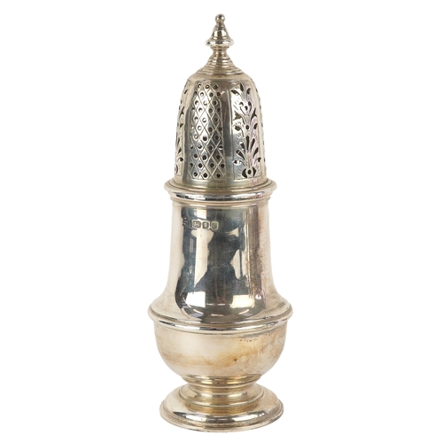 31 - Nayler Brothers, a George VI silver baluster shaped caster, London 1941, 18cm high, 287.5g.