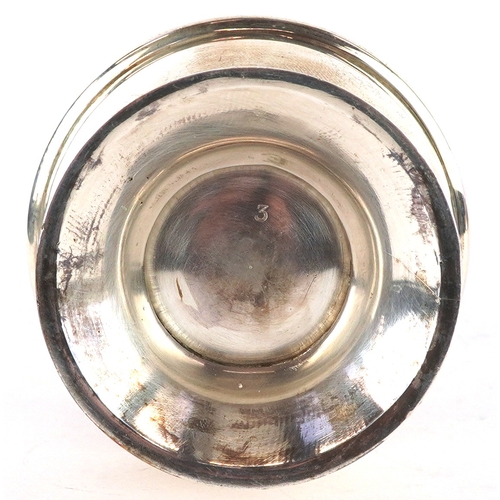 31 - Nayler Brothers, a George VI silver baluster shaped caster, London 1941, 18cm high, 287.5g.