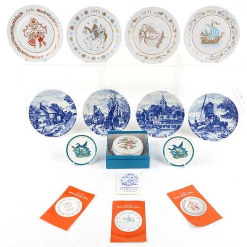 615 - Collectable china including Spode Christmas plates, Coalport box and cover and Wedgwood Ashmun dishe... 