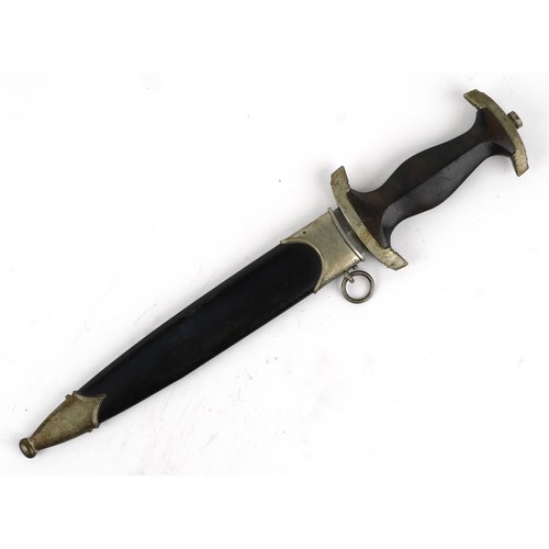 2845 - A German military interest fighting dagger and sheath, 37cm in length.