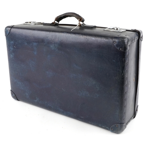 1036 - A vintage Salesman suitcase with lift out trays, 20cm H x 60cm W x 38cm D.