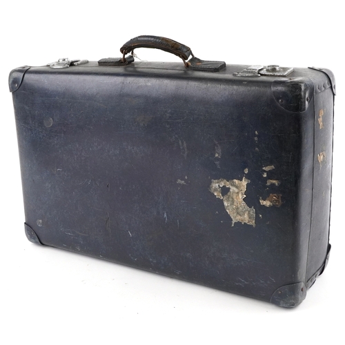 1036 - A vintage Salesman suitcase with lift out trays, 20cm H x 60cm W x 38cm D.