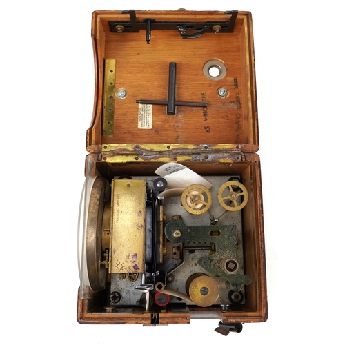  An early to mid 20th century oak cased Benzing pigeon clock supplied by B Leefe & Sons, the lid insc... 