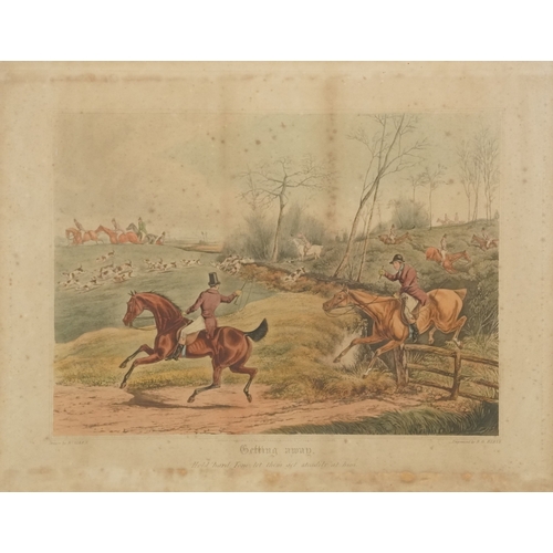 2431 - Henry Thomas Alken - The Death, Getting Away, Drawing the Cover and The Full Cry, a set of 19th cent... 