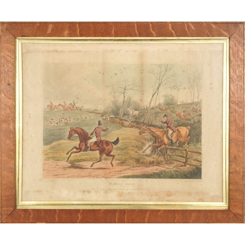 2431 - Henry Thomas Alken - The Death, Getting Away, Drawing the Cover and The Full Cry, a set of 19th cent... 