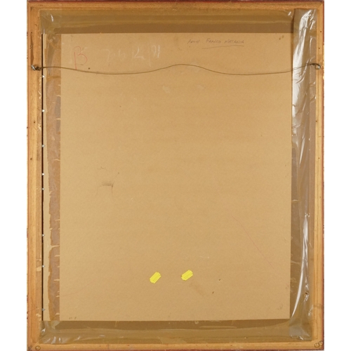 2257 - Franco Matania - Full length portrait of a seated lady with a tambourine, 20th century continental s... 