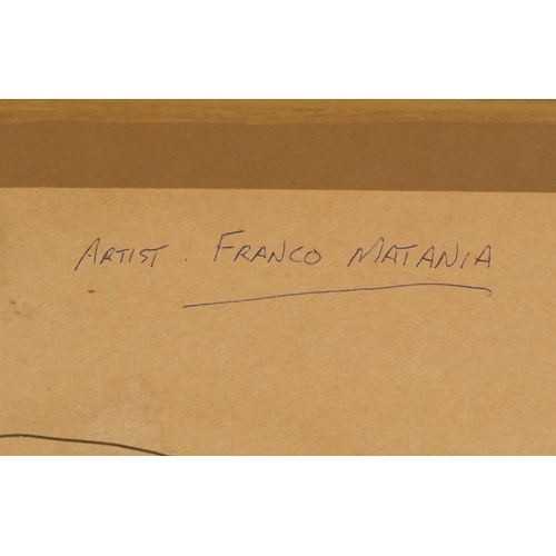 2257 - Franco Matania - Full length portrait of a seated lady with a tambourine, 20th century continental s... 