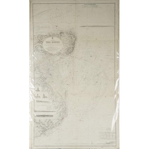 1327 - A map of The Downs, an early 20th century engraving by Davies & Company, published 29th March 1919, ... 