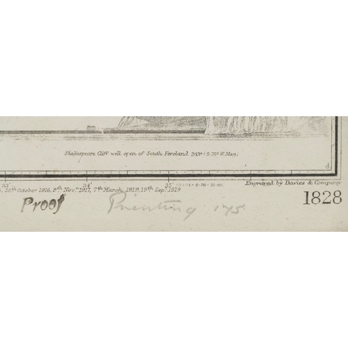 1327 - A map of The Downs, an early 20th century engraving by Davies & Company, published 29th March 1919, ... 