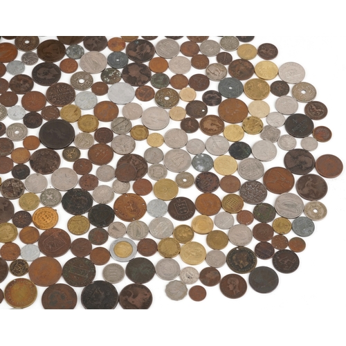 1142 - 19th century and later British and world coins including silver examples and two 1953 pennies, the s... 