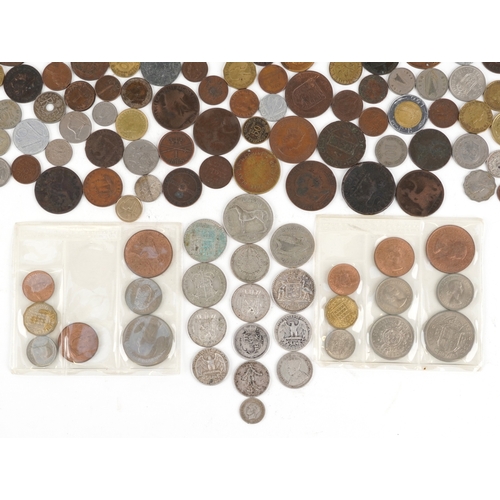 1142 - 19th century and later British and world coins including silver examples and two 1953 pennies, the s... 