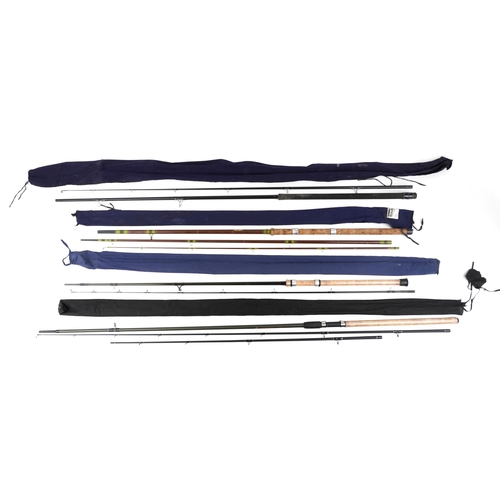  A large collection of vintage and later freshwater fishing rods and tackle including Vortex, Kevin A... 