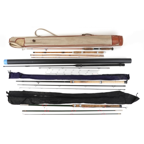  A large collection of vintage and later freshwater fishing rods and tackle including Vortex, Kevin A... 