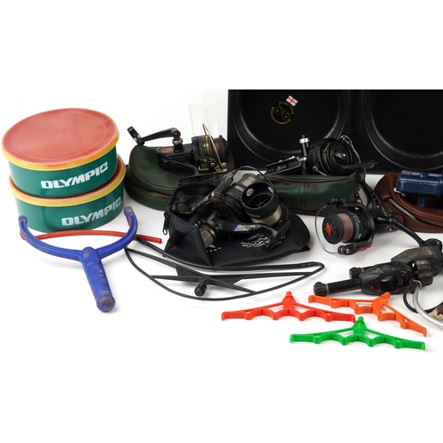  A large collection of vintage and later freshwater fishing rods and tackle including Vortex, Kevin A... 