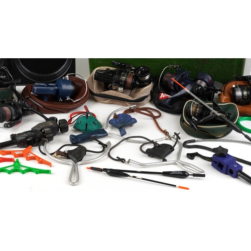  A large collection of vintage and later freshwater fishing rods and tackle including Vortex, Kevin A... 