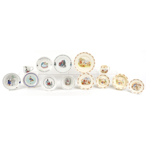 649 - Vintage and later nursery teaware including Royal Doulton Bunnykins, Coalport Paddington Bear and We... 