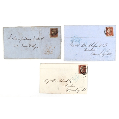 1250 - A large quantity of British imperf Penny Reds on cover including blue papered examples, many with se... 