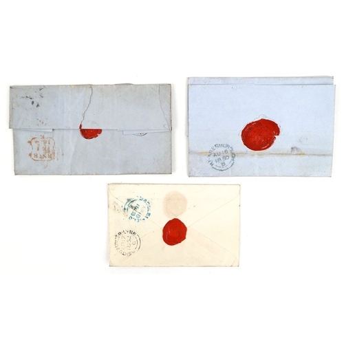 1250 - A large quantity of British imperf Penny Reds on cover including blue papered examples, many with se... 