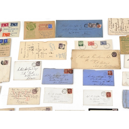 1250 - A large quantity of British imperf Penny Reds on cover including blue papered examples, many with se... 