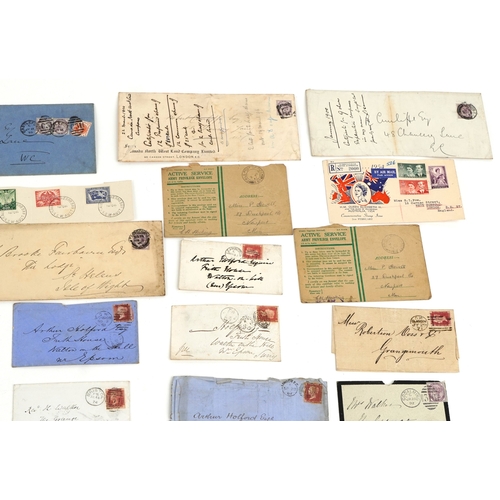 1250 - A large quantity of British imperf Penny Reds on cover including blue papered examples, many with se... 