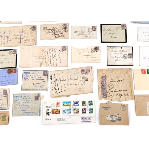 1250 - A large quantity of British imperf Penny Reds on cover including blue papered examples, many with se... 