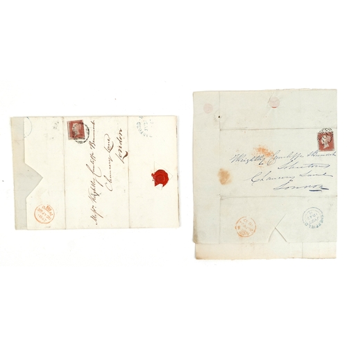 1250 - A large quantity of British imperf Penny Reds on cover including blue papered examples, many with se... 