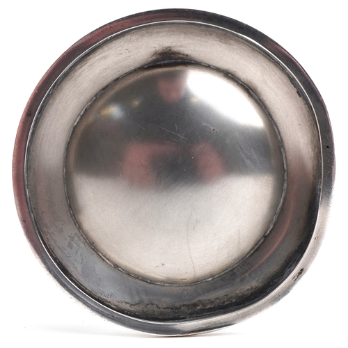 27 - An early 20th century Art Nouveau silver mounted and green glass twin handled vase, Birmingham 1903,... 