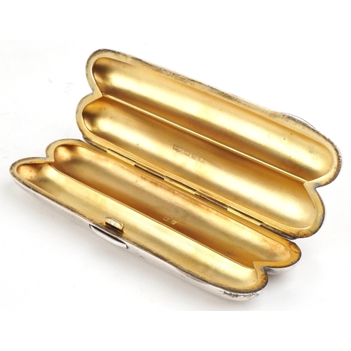 49 - Mappin & Webb, a late Victorian silver two section cigar case, Birmingham 1899, 13cm in length, 94.0... 