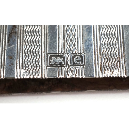 35 - William Adams Ltd., an Edwardian silver engine turned card case, Birmingham 1904, 9.7cm high, 61.5g.