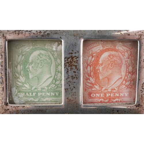 48 - An Edwardian silver double stamp box with gilt interior, indistinct maker's mark, London 1905, 6.2cm... 