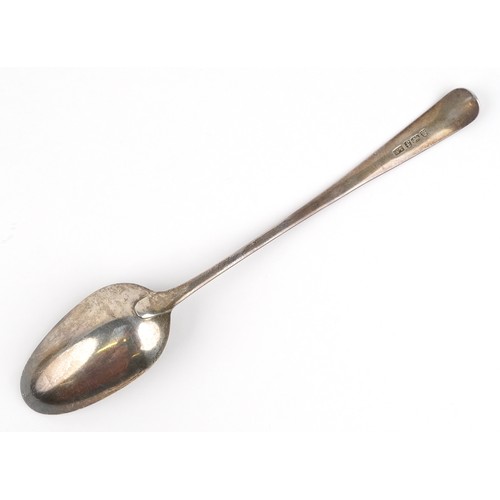 41 - A George IV silver basting spoon, WT maker's mark, London 1821, 30cm in length, 103.5g.