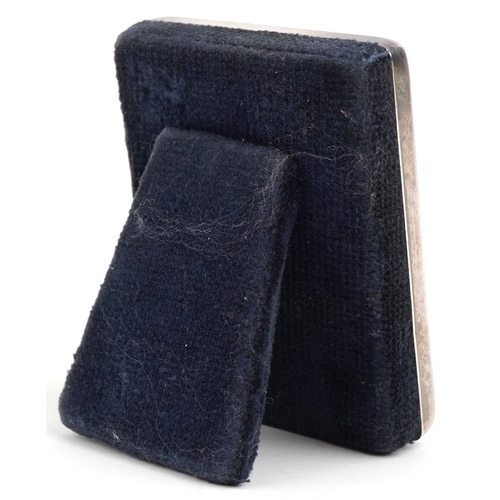 3623 - Carrs, a miniature silver easel clock, Sheffield 1996, 6.5cm x 5cm.