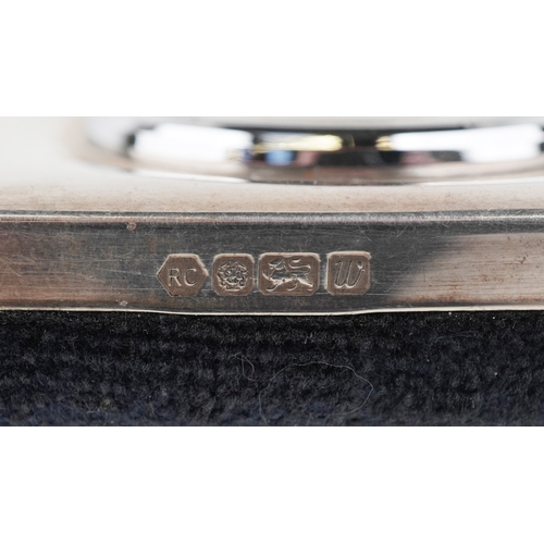 3623 - Carrs, a miniature silver easel clock, Sheffield 1996, 6.5cm x 5cm.