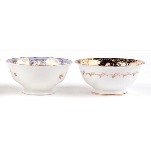 1679 - Four 19th century porcelain bowls, each with hand painted floral decoration, the largest 18cm in dia... 