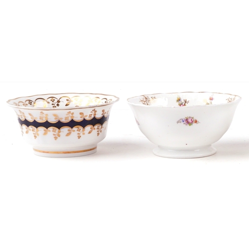 1679 - Four 19th century porcelain bowls, each with hand painted floral decoration, the largest 18cm in dia... 