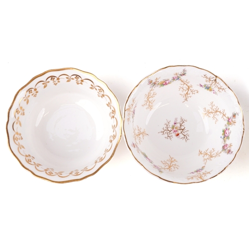 1679 - Four 19th century porcelain bowls, each with hand painted floral decoration, the largest 18cm in dia... 