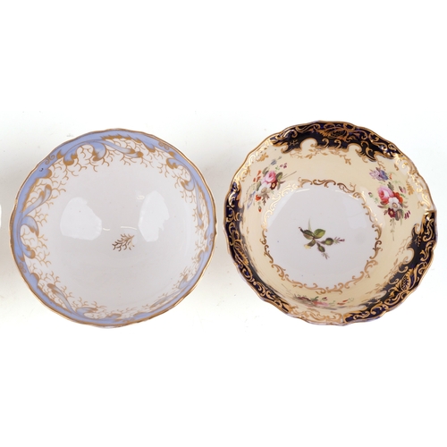 1679 - Four 19th century porcelain bowls, each with hand painted floral decoration, the largest 18cm in dia... 