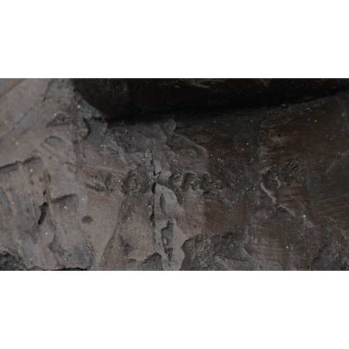 114 - A late 20th century bronzed plaster sculpture of a lady, 75cm high.