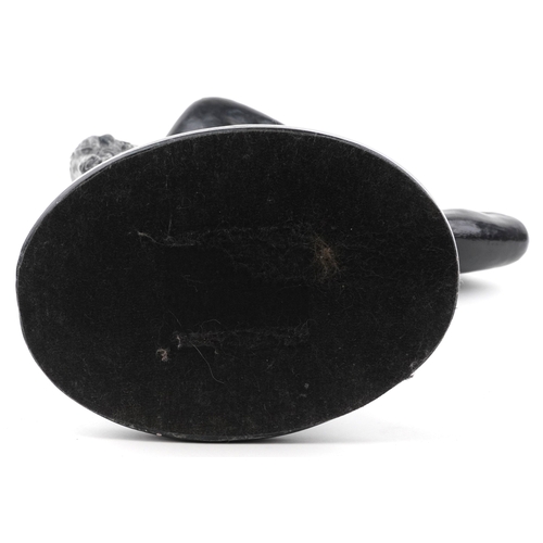 112 - An Austin Productions Art Deco style sculpture of a nude female dancer, signed and dated 1979, 56cm ... 