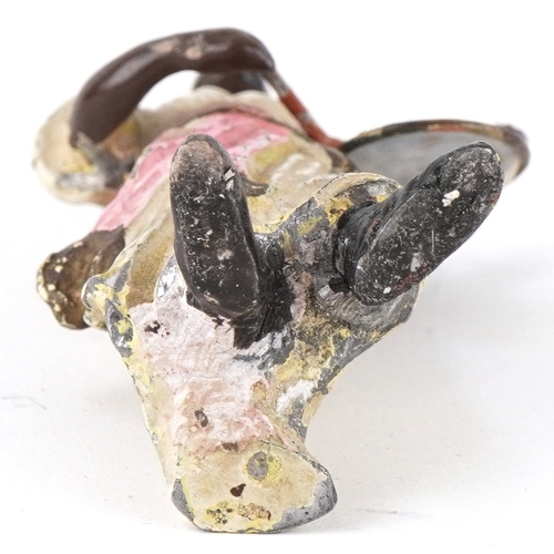 497 - After Franz Bergmann, an Austrian cold painted bronze 'Nodder' of an Arabic man playing a musical in... 