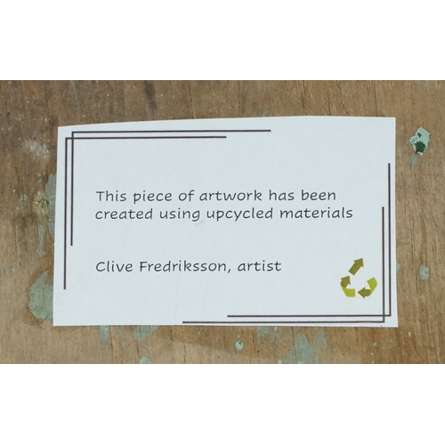 2279 - Clive Fredriksson - Drink Coca Cola, Modern British school oil on upcycled board, unframed, 84cm x 6... 