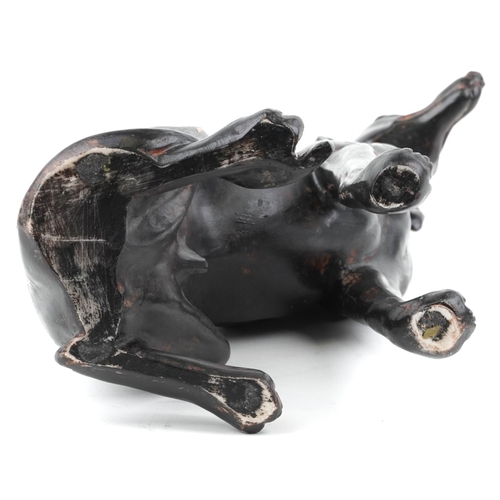 1536 - A late 20th century bronzed resin sculpture of a Greyhound, 40cm high.