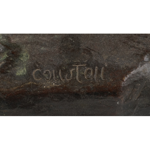 106 - After Guillaume Coustou (1677-1746) - A large brown patinated bronze 'Marly Horse and Groom', signed... 